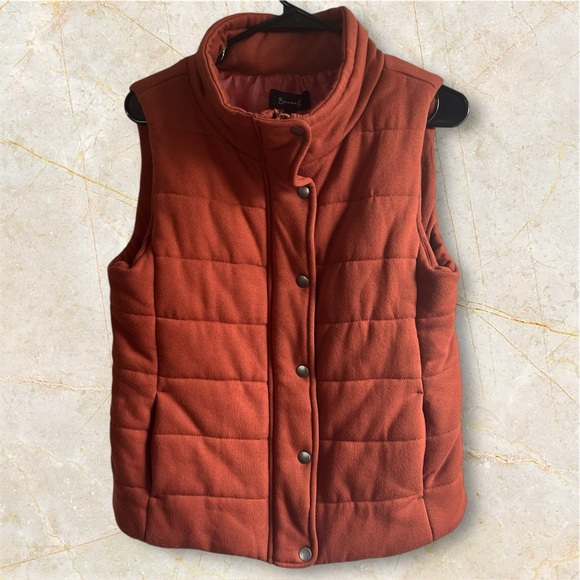 NWT Bacaal by Pulse | The Perfect Puffer Vest Quilted Burnt Orange - Picture 7 of 14